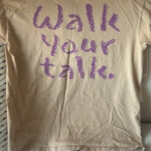 Tan Kids Shirt with Purple Print